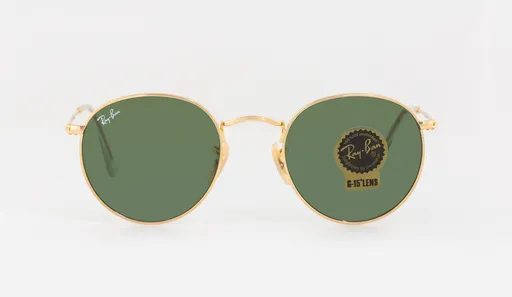 Classic Round Metal Sunglasses in Gold and Green