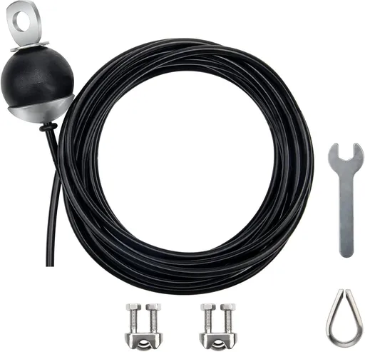 Adjustable Fitness Pulley Cable,Replacement Cable Machine Accessories,Cable Attachments for Gym -Thick 5mm(0.2inch) Heavy Duty Steel Wire Rope Home 138"