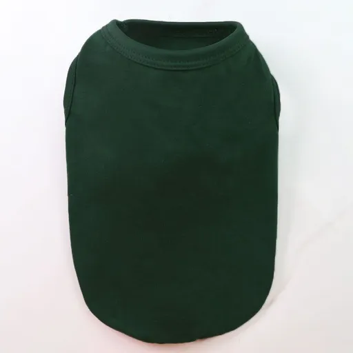 Cotton Pet Vest Clothing for Dogs and Cats by shine Pure cotton vest pure dark green XL bust 50 back length 37cm