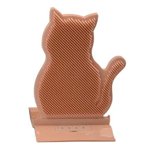 1pc Cat Self Groomer Brush Cat Face Massager Pet Rubbing Post - Pink