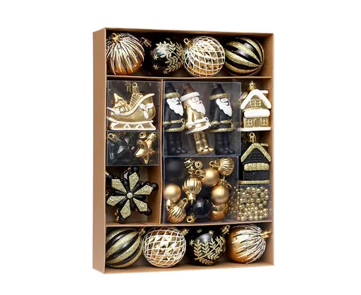 50Pcs Christmas Ornaments SetShatterproof Christmas Ball OrnamentsXmas Seasonal Decorative Assorted Baubles Pendants for Christmas Tree Party Holiday Indoor