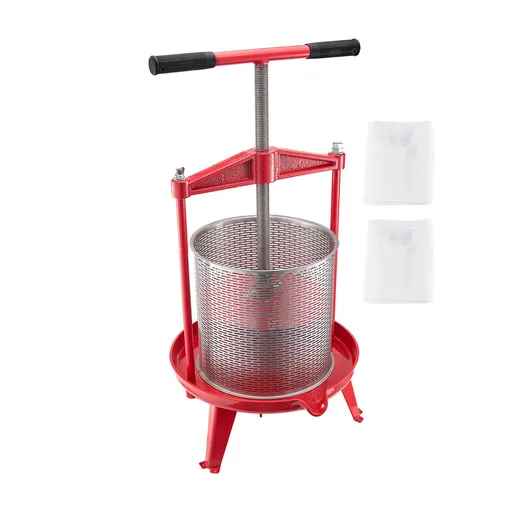 Fruit Wine Press Manual Juice Maker 14L Stainless Steel Basket T-Handle for Kitchen Home