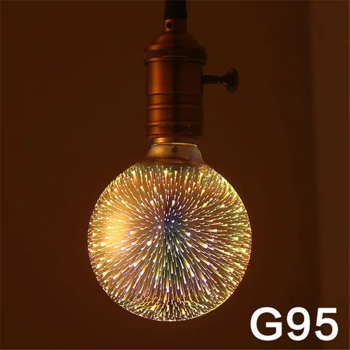 3D Illusion LED Lamp Firework Effect E27 4W Vintage Colorful Decorative Light Bulb