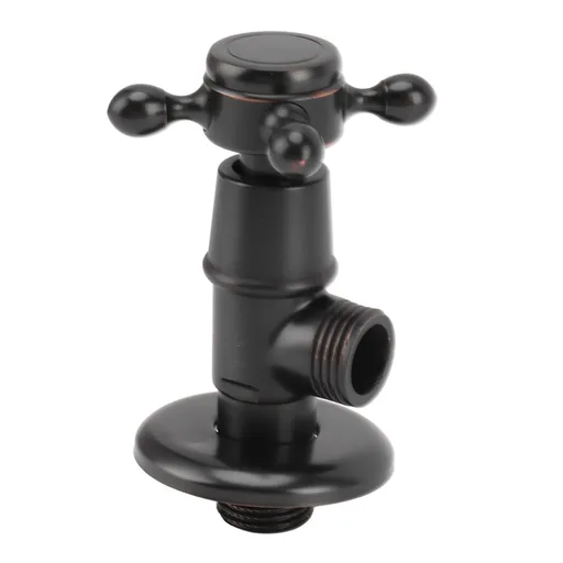 Solid Brass Angle Stop Valve Retro Thickened Cold Hot Triangle Valve Explosion Proof Water Shut Off Valve Black
