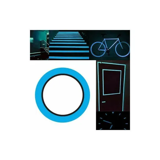 Removable Fluorescent Tape Luminous Glow Inch The Dark Self Adhesive Tape Waterproof Glow Inch The Dark Tape for Stage Stairs, 10m, 1cm