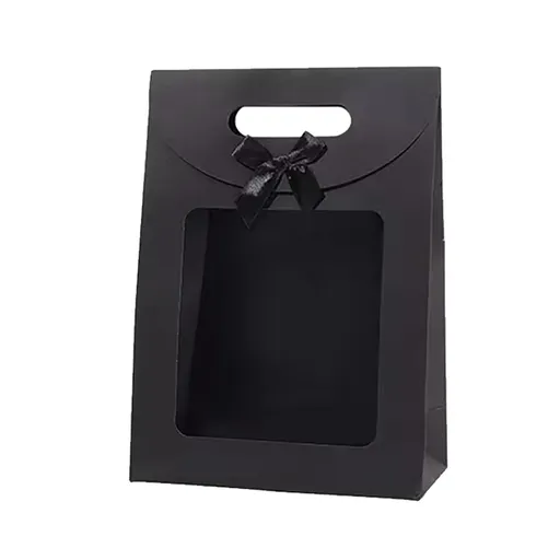24PCS Bow Gift Boxes with Clear Window Aesthetic for Candy Gift Packaging Use - M