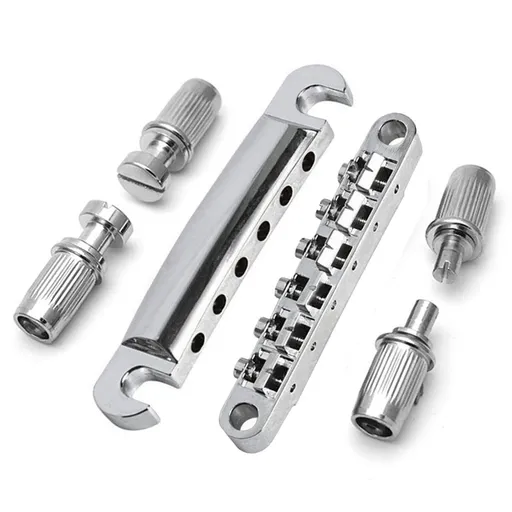 Electric Guitar Bridge Tailpiece Set Zinc Alloy Adjustable Wraparound Metal Construction