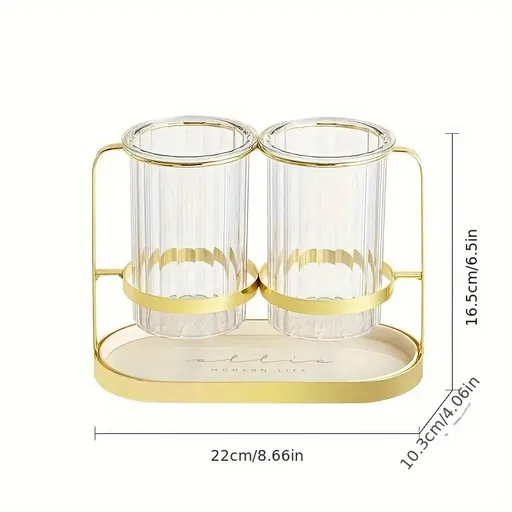 Luxury gold Luxury Wall-Mounted Cutlery Holder, Household Knife Fork Spoon Organizer, New Kitchen Utensil Drainer and Chopstick Container, Tableware Storage Rack