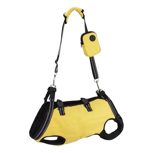 Dog Lift Harness Full Body Support & Recovery Sling Pet Lift Vest Mesh Adjustable Straps with Handle for Old, Joint Injuries, Arthritis,Disabled Dogs Walk(Yellow,S)