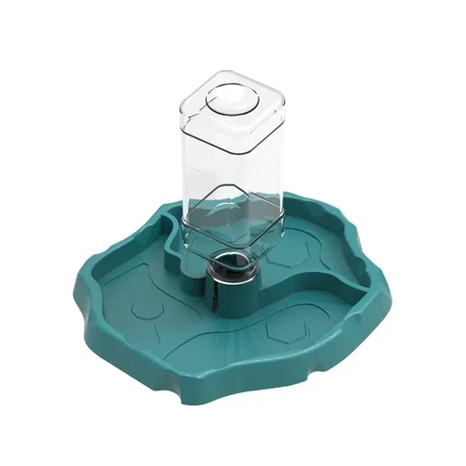 2in1 Reptile Pet Drinker Feeder Water and Food Bowl for Lizard Snake Tortoise - Blue