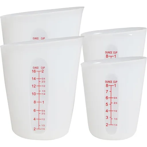 Silicone Measuring Cups (2 Cup + 1 Cup / 8 Once+16 Once) Flexible Measure Cups Chocolate Melting Squeeze Pour Baking Cup Dishwasher Safe BPA Free for Coffee Maker,Butter, 2X500 ML + 2X250 ML