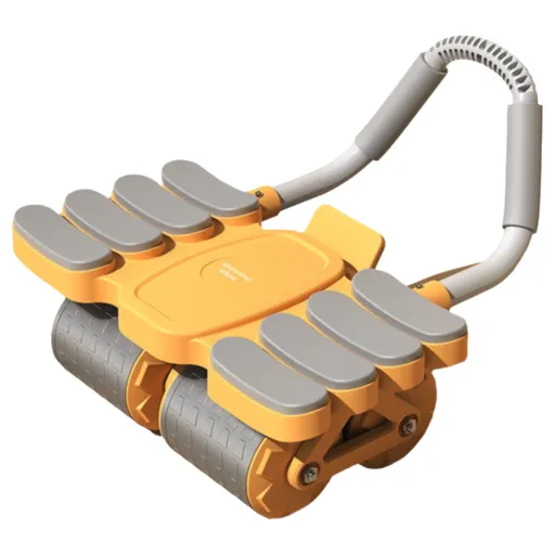 Ab Roller Automatic Rebound 4-Wheel Elbow Support Beginner-Friendly Orange