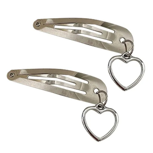 6pcs Sweet, cool, and spicy girl! Personalized metal pendant BB clip trampoline cool girl hair clip bangs clip simple