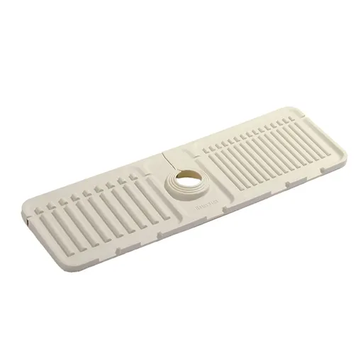 Faucet Draining Pad Narrow Sink Splash Guard Mat for Washbasin Water Catcher - White