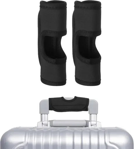 Luggage Handle Wrap, 2 Pcs Hollow Neoprene Handbag Grip Cover Protector Luggage Identifiers Suitcase Handle Wraps for Luggage Suitcase Travel Bags, Black