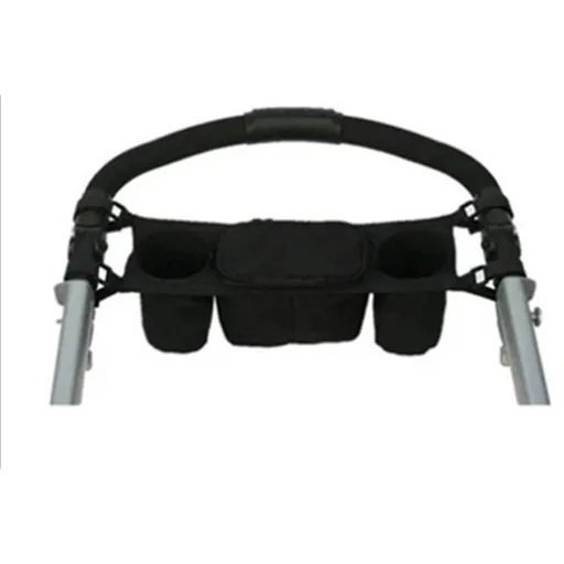 Baby stroller organizer with 2 insulated cup holders: stroller accessories suitable for baby strollers（black）