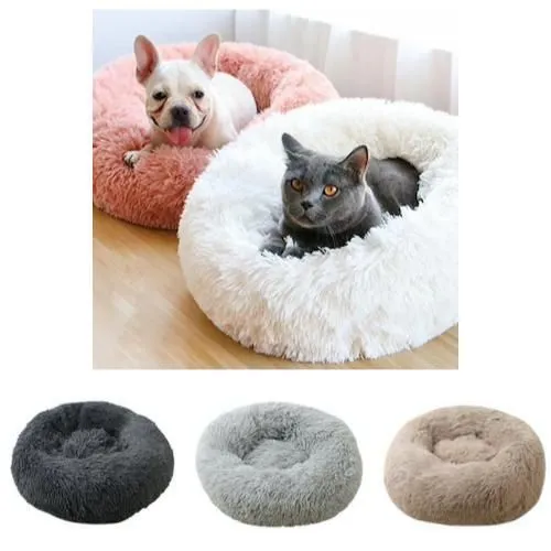 Fluffy Dog Bed Cat Bed 50cm, Dark Grey