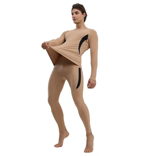 Men Thermal Underwear Set Tight Fit Warm Long Johns Long Sleeve Shirts Thermal Base Layer Set for Cold Weather L