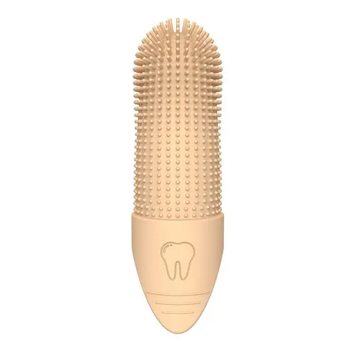 Gentle Silicone Finger Toothbrush for Cats and Dogs – Reusable, Soft 360° Bristle Design for Daily Plaque and Tartar Removal, Comfortable Pet Dental Care at Home (Yellow)