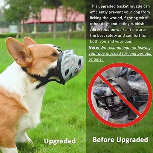 Dog Muzzle, Silicone Breathable Basket Muzzles and Dogs, Prevent Barking, Biting, Chewing Dog Mouth Cover（2 pcs）