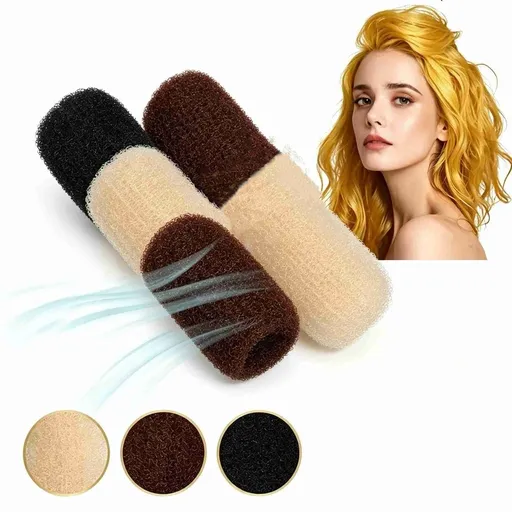 5 Pack Volume Hair Base Hair Clip Bump It up Volume Hair Base Styling Insert Tool Padding Bun Hair Bun Maker Hair Accessories for Women Headdress (Black, Brown & Beige)