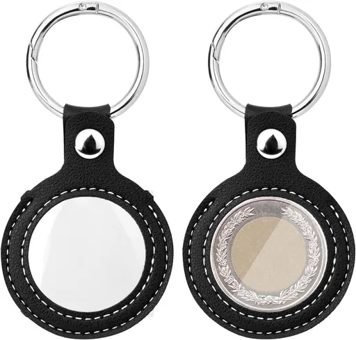 Coin Holder Keychain, 2 Pack Double-Sided Transparent Coin Display Case for AA Medallions, Challenge Coins, and Recovery Chips - Coin Collection Holder
