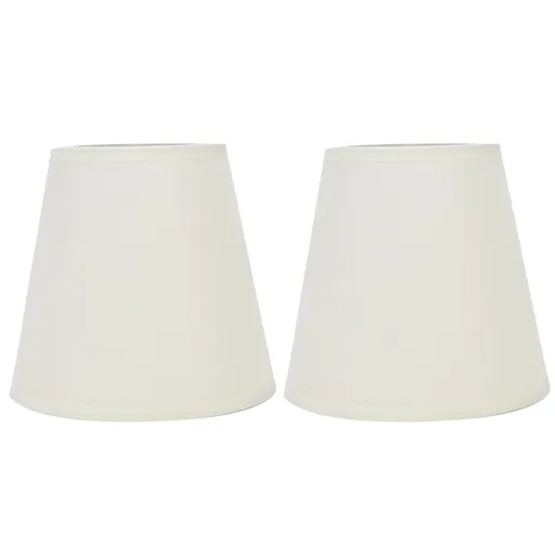 2PCS Fabric Lampshade European Style Clip On Lamp Shade for E14 Screw Chandelier Wall LampPT07 White