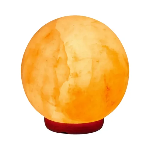 Orku 12cm Ball Shape Himalayan Pink Salt Lamp - Carved Sphere Night Light