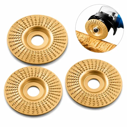 3PCS Angle Grinder Polishing Pad, Tungsten Carbide Shaping & Fast Chip Removal Polishing Pad for DIY Woodworking Projects