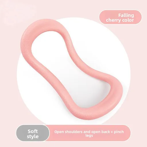 2-PCS Pink Multifunctional Yoga Ring Pilates Circle with Soft TPE Double Arc Design for Calf Relaxation and Posture Correction Ideal for Local Home Gym Fitness
