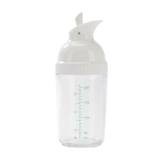 Leak Resistant Salad Dressing Shaker Bottle, BPA Free Plastic Mixing Container with Pour Spout for Sauces, White