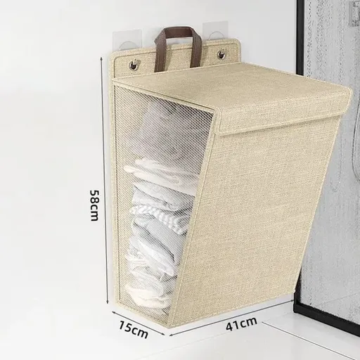 Wall Mounted Foldable Laundry Basket, 58 x 41 x 15 cm