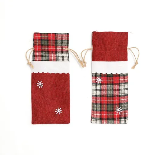 Christmas wine bottle scarf cover with hat decoration Christmas wine bottle decoration Christmas wine bottle cover gift bag