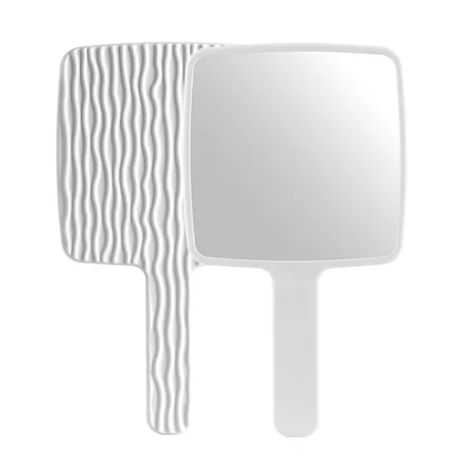 Hand Mirror, Handheld Mirror with Handle for Makeup, Portable Cute Hand held Mirror for Shaving, Travel Men & Women(White)