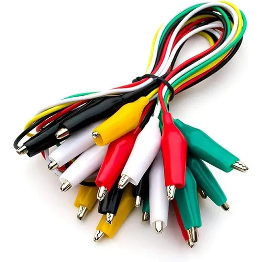 10 Pcs Alligator Clips Electrical with Wires,Dual Ended Insulators Cable for Electric Circuit Connection, DIY School Experiments