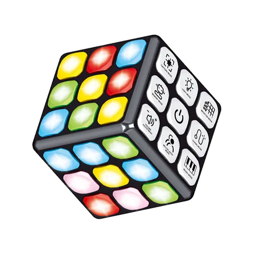 Electronic Cube Toy Light Up Music Effect Colorful Educational Handheld Electronic Puzzle Cube for Kids