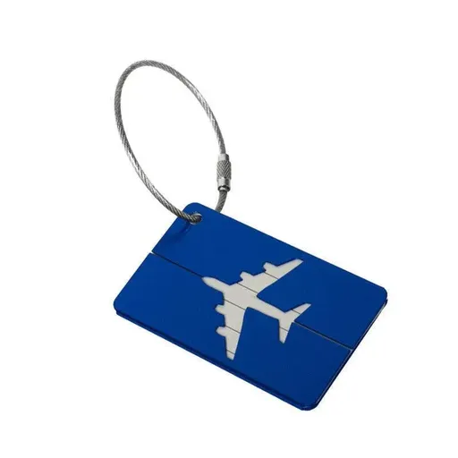 Luggage Tag Aluminum Travel Baggage Suitcase Identity Address Name Label Cards - Blue