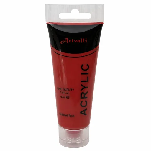 Acrylic Paint 75ml Tube Water Based Non Toxic Artist Craft - Brilliant Red