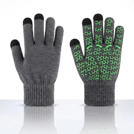 Honeycomb Pattern Non‑Slip Touch Gloves Men‑Cut Fit for Mountain Hike Cycling Motorcycle Riding 2 Pcs Dark Grey One Size Great Christmas Present