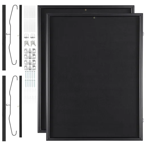 2PCs Jersey Display Frame Case, 590 x 790 x 40 mm, Large Lockable Sport Jersey Shadow Box with 98% UV Protection PC Glass and Hangers, for Baseball Basketball Football Hockey Shirt and Uniform