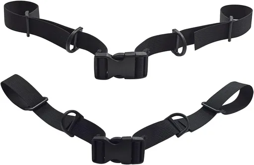 2 Pack Adjustable Backpack Chest Straps, Replacement Sternum Harness Straps for Hiking, Running, Camping and Travel Backpacks, Black