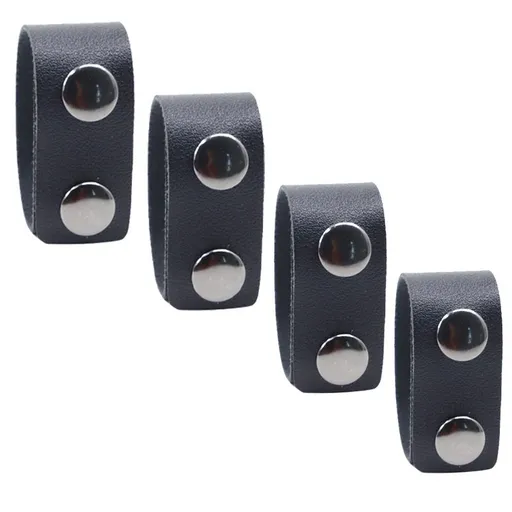 4Pcs PU Leather Duty Belt Keeper and Double Snap Belt Keeper Loop Duty Keepers Fit Security Tactical Duty Belt Keepers