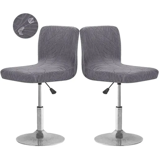 2 Pack Bar Stool Cover with Back Waterproof Counter Height Bar Stool Slipcovers Stretch Swivel Barstools Slipcovers Pub Counter Chairs Covers for Kitchen Island Home Bar Dark Gray