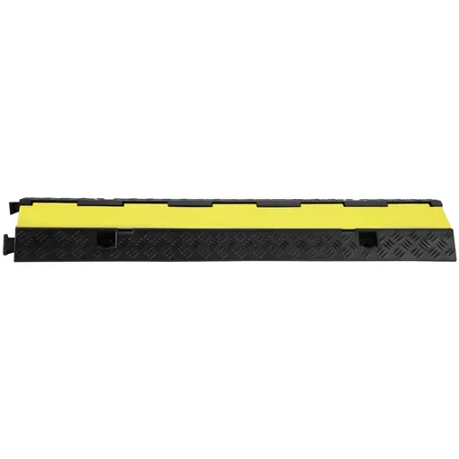 5 PCs Rubber Cable Protector Ramp, 2 Channel, 12000 lbs/axle Capacity Heavy Duty Hose Wire Cover Ramp Driveway, Traffic Speed Bump with Flip-Open Top Cover & 50 ft Warning Tape, for Indoor&Outdo
