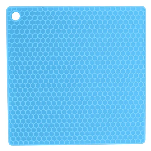 Insulation Pad Food Grade Silicone Pad AntiScalding Thickened Microwave Oven Mat for Kitchen Use(Blue )