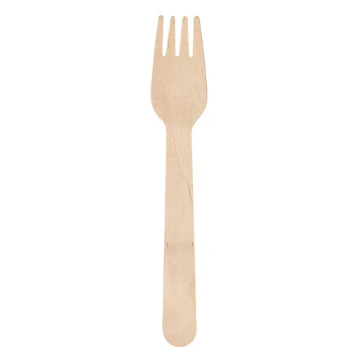Beige 100-Pack 16cm Wooden Disposable Forks, Compostable Eco-Friendly Cutlery for Parties & Events (1 pack)