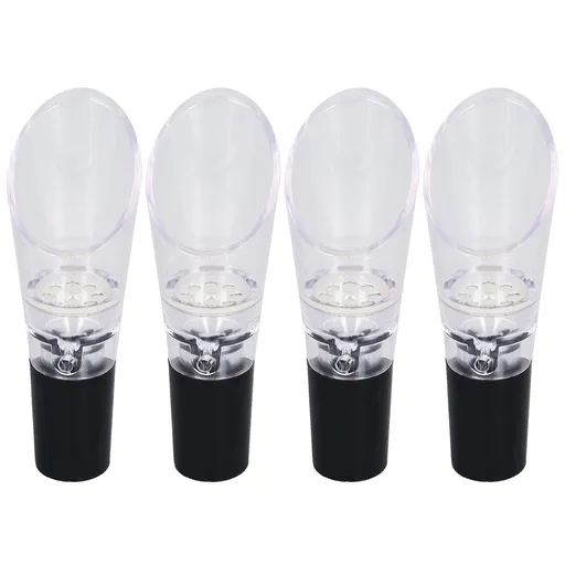 4PCS Wine Aerator Pourer PC Eco Friendly Decanter Spout Bar Accessories for Household PartySilver