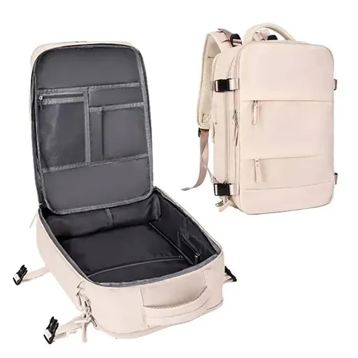 Waterproof Travel Backpack Outdoor Sports Shoulder Bag Hiking Camping Daypack - Beige