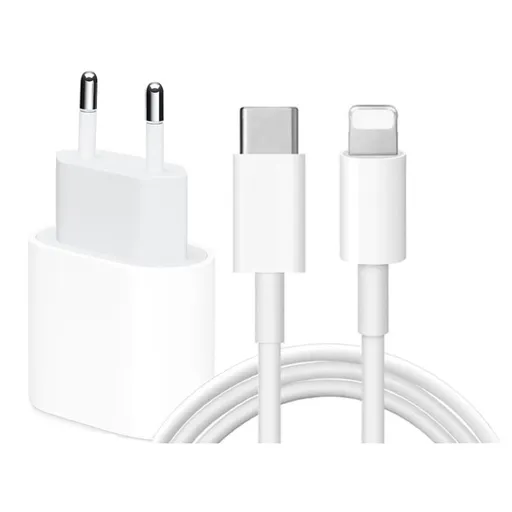 20W Fast Charger with USB-C to Lightning Cable 2m, White, Compatible with iPhone