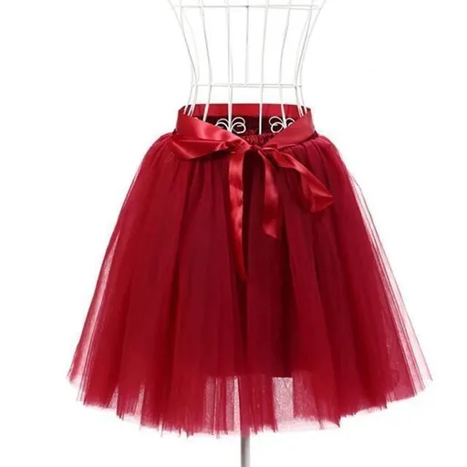 House Of Dasein Tulle Princess Tutu Skirt Women - Red Wine